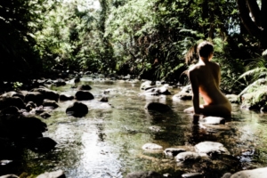 Nude art photography girl woman peaceful scene stream